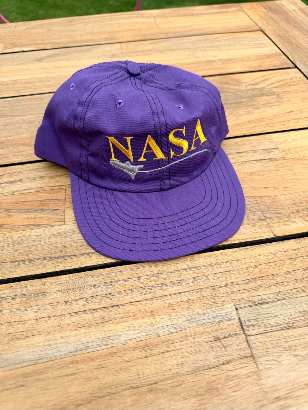 Vintage NASA Purple SnapBack Hat Embroidered Made In USA Space Shuttle Pilot